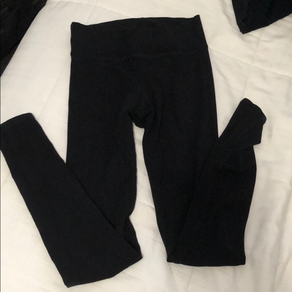 black cotton leggings- high rise